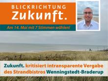 Zukunft. kritisiert intransparente Vergabe des Strandbistros